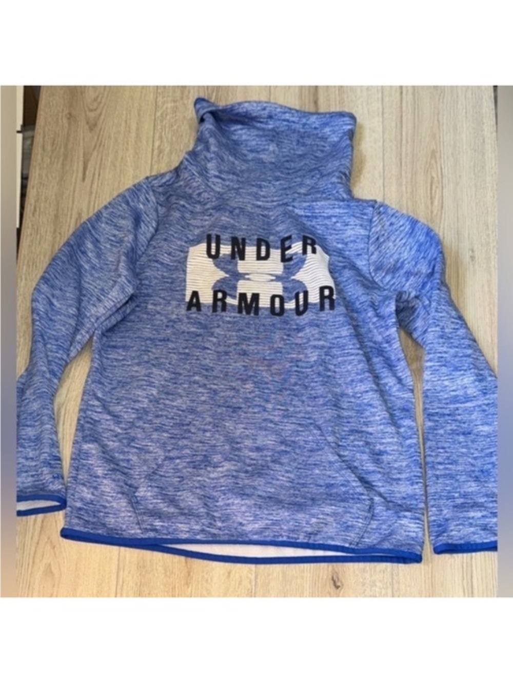 Under Armour Blue Marled ColdGear Pullover Hoodie hooded sweatshirt sweater
